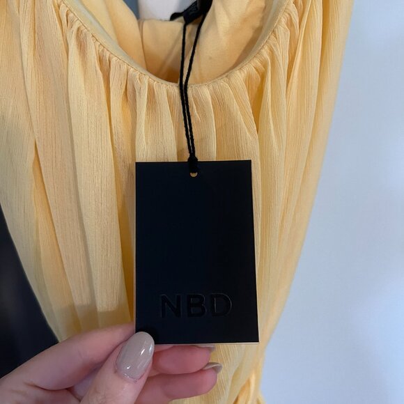 Revolve NBD Paradisco Mini Dress - Butter Yellow S - Picture 4 of 5